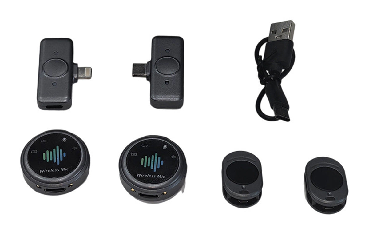 Dual Receivers Mini Microphone Lavalier Microphones With Magnetic Clip