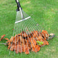 Adjustable Long Handle Metal Leaf Rake for Lawn Garden Yard Soil Loosening
