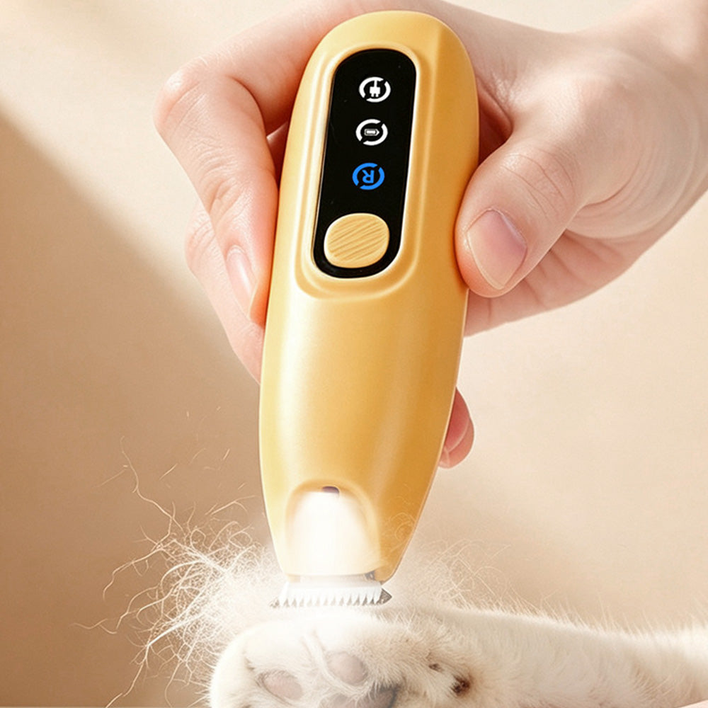 Pet Electric Paw Hair Trimmer with 18mm Ceramic Blade and LED Light