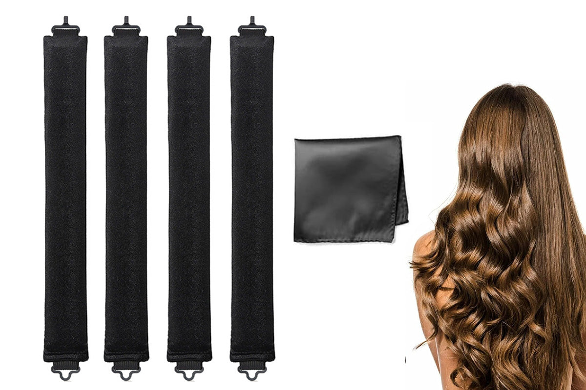 4Pcs Heatless Curls Overnight Hair Curlers Set No Damage Hair Styling Tools