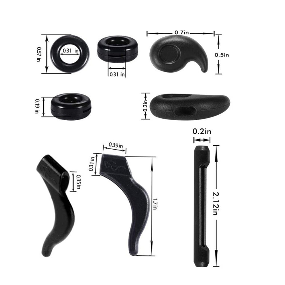 16 Pairs Eyeglasses Retainers Silicone Anti-Slip Eyeglass Holder