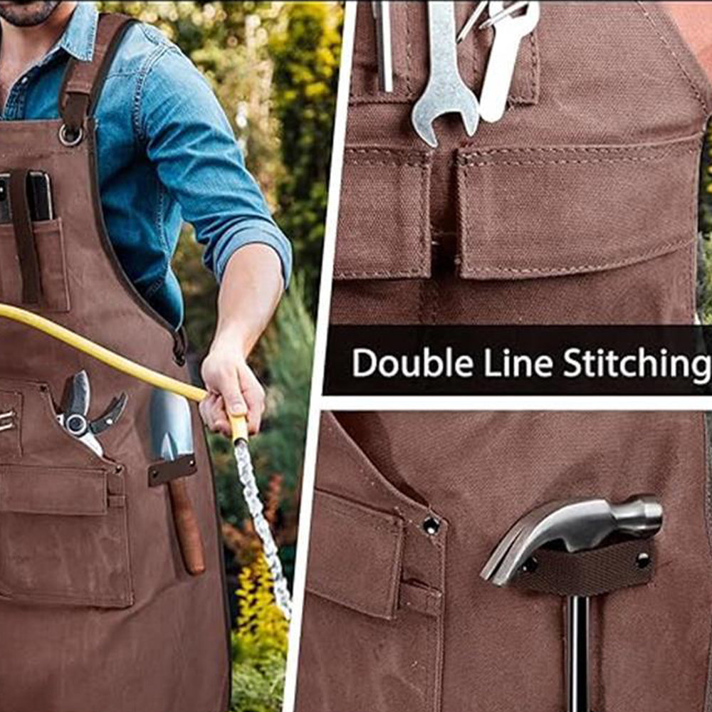 Woodworking Apron for Men Canvas Welder Aprons with Multi-Tool Pockets