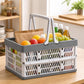 Portable Foldable Storage Basket for Camping Shopping and Home-Grey
