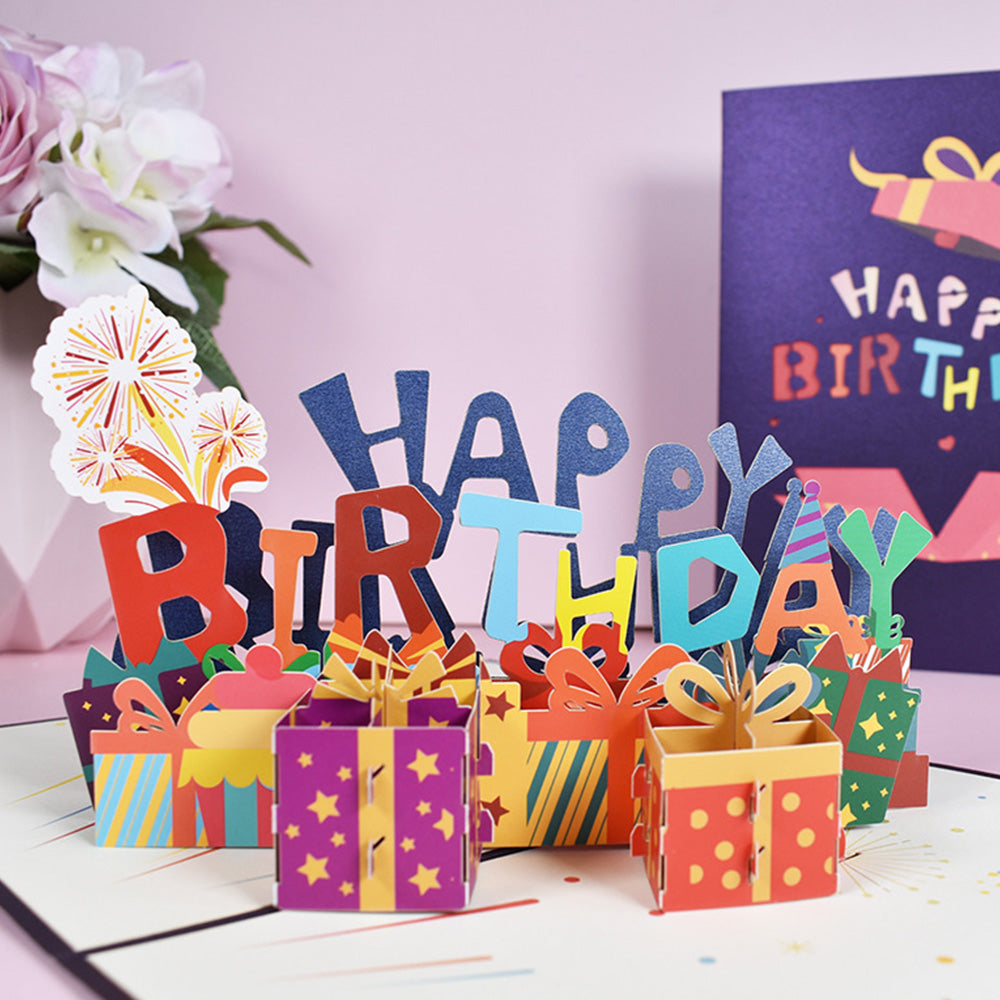 3D Pop Up Happy Birthday Card with Envelope