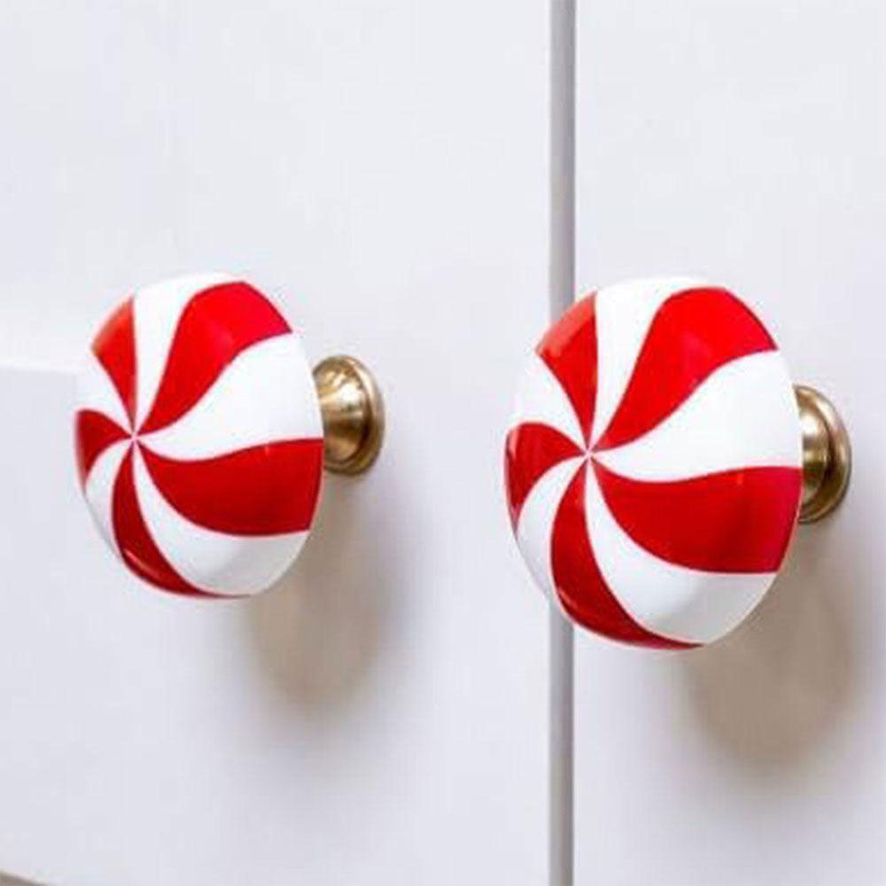 10Pcs Christmas Peppermint Knob Button Cover Christmas Decor Novelty Buttons