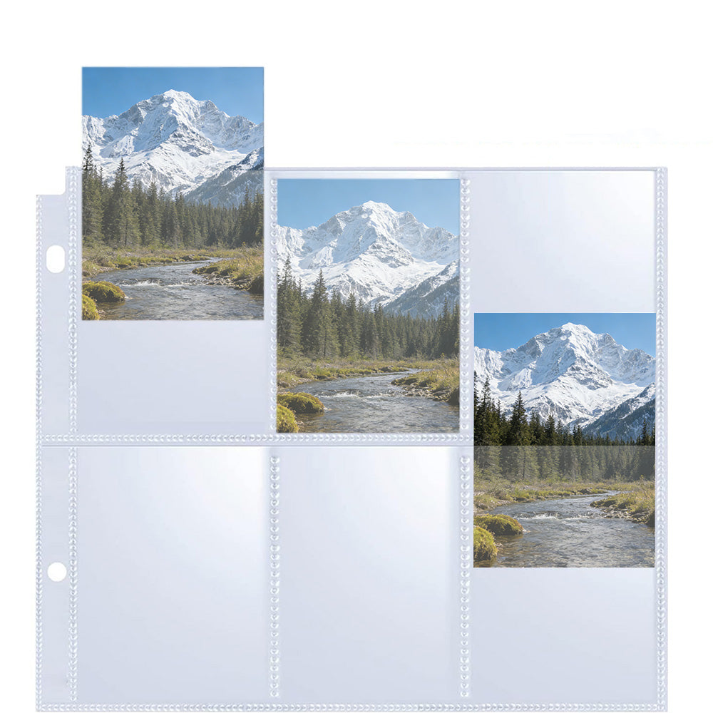50 100Pcs 9 Grids Album Baseball Holder Sheets Double Side for Card Sleeves Photos