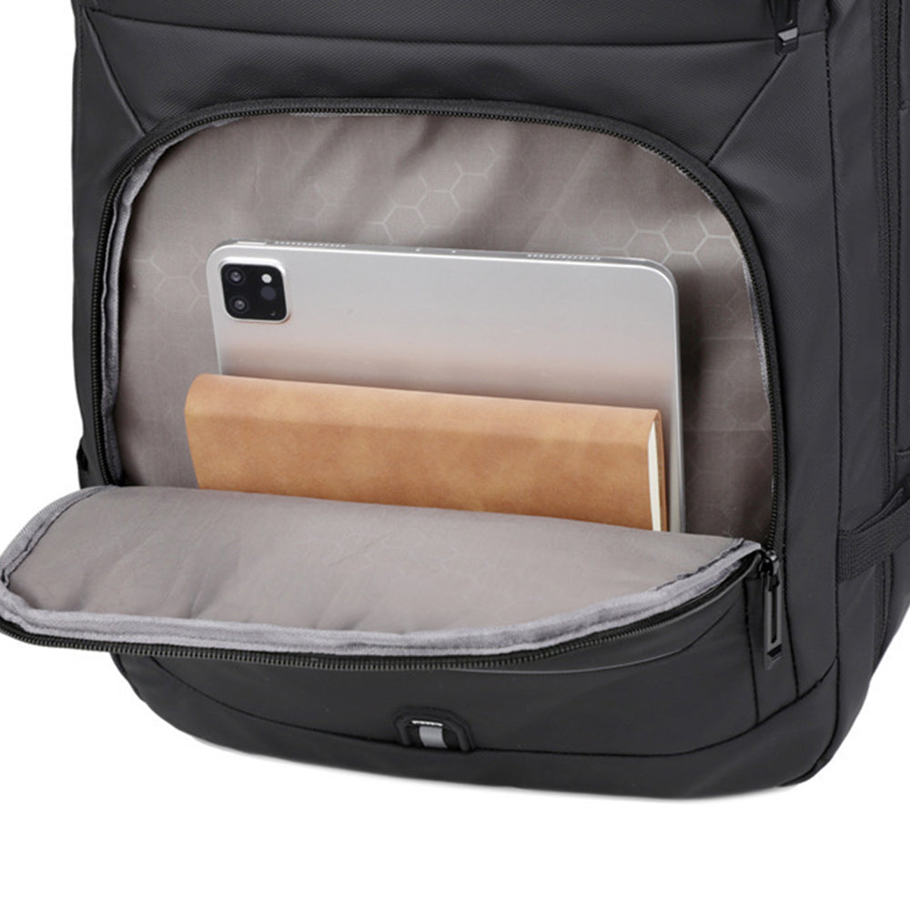 35L Large Water-Resistant Expandable Laptop Travel Backpack with USB Charging Hole