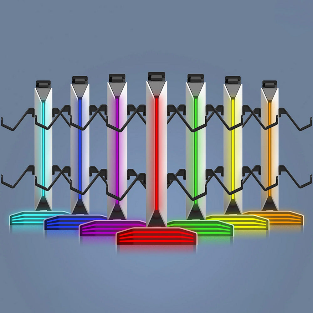 RGB Game Controller Holder Desktop Headset Stand With 9 Light Modes