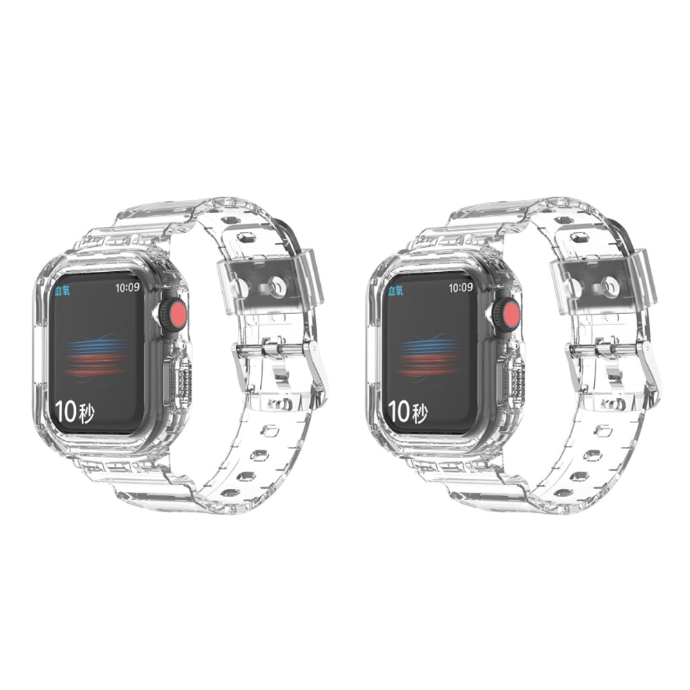 2Pcs Transparent Sports Wristband Replacement Strap for Apple Watch