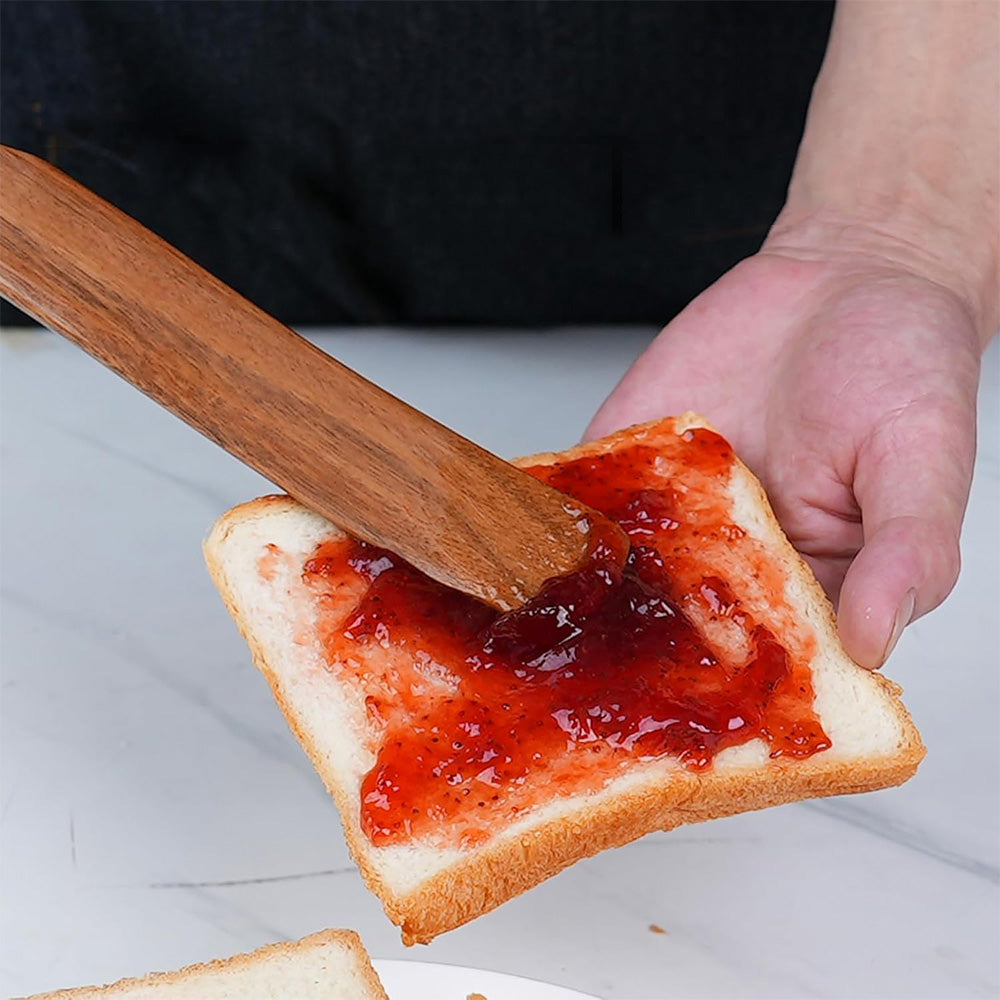 2 Pack Wooden Spatulas for Baking Mixing Sourdough and Cooking
