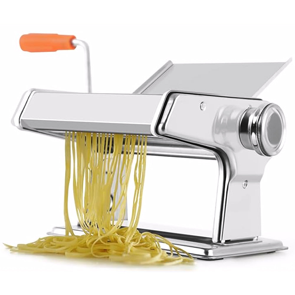 Stainless Steel Pasta Maker Machine with 6 Adjustable Thickness Settings For Spaghetti Fettuccine