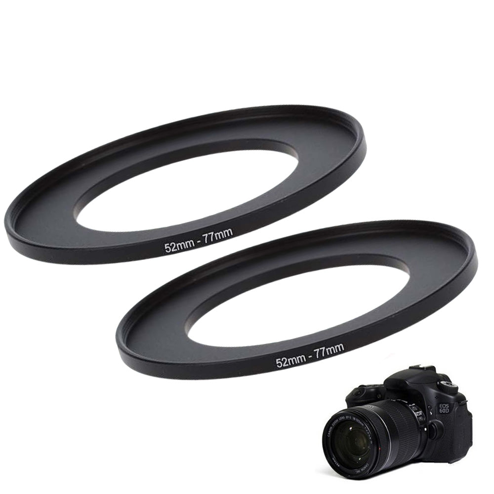 2 Metal Camera Filter Adapter Rings 52mm to 58mm and 52mm to 77mm