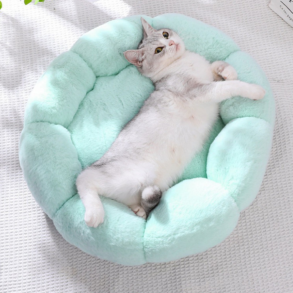 Flower Shape Pet Bed Cat Beds Dog Bed Cats Calming Pet Beds Round Dog Bed-Green