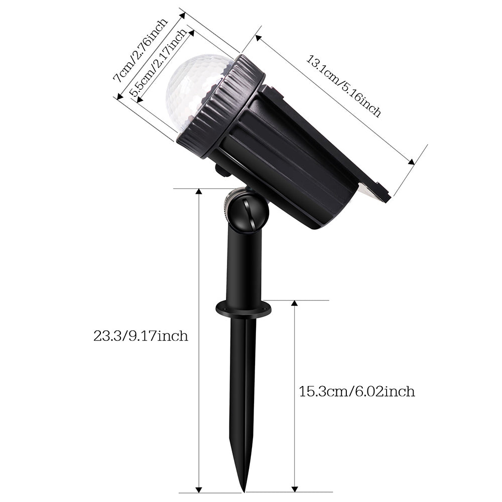 4Pcs LED Solar RGB Outdoor Projector Landscape Lamp