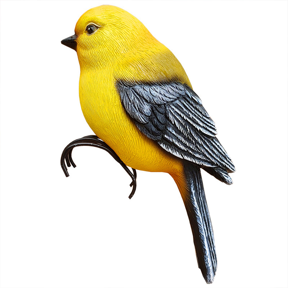 Realistic Bird Statue for Garden Flower Pot Decor