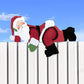 Christmas Fence Decoration Santa Claus Peeking Yard Garden Outdoor Sign