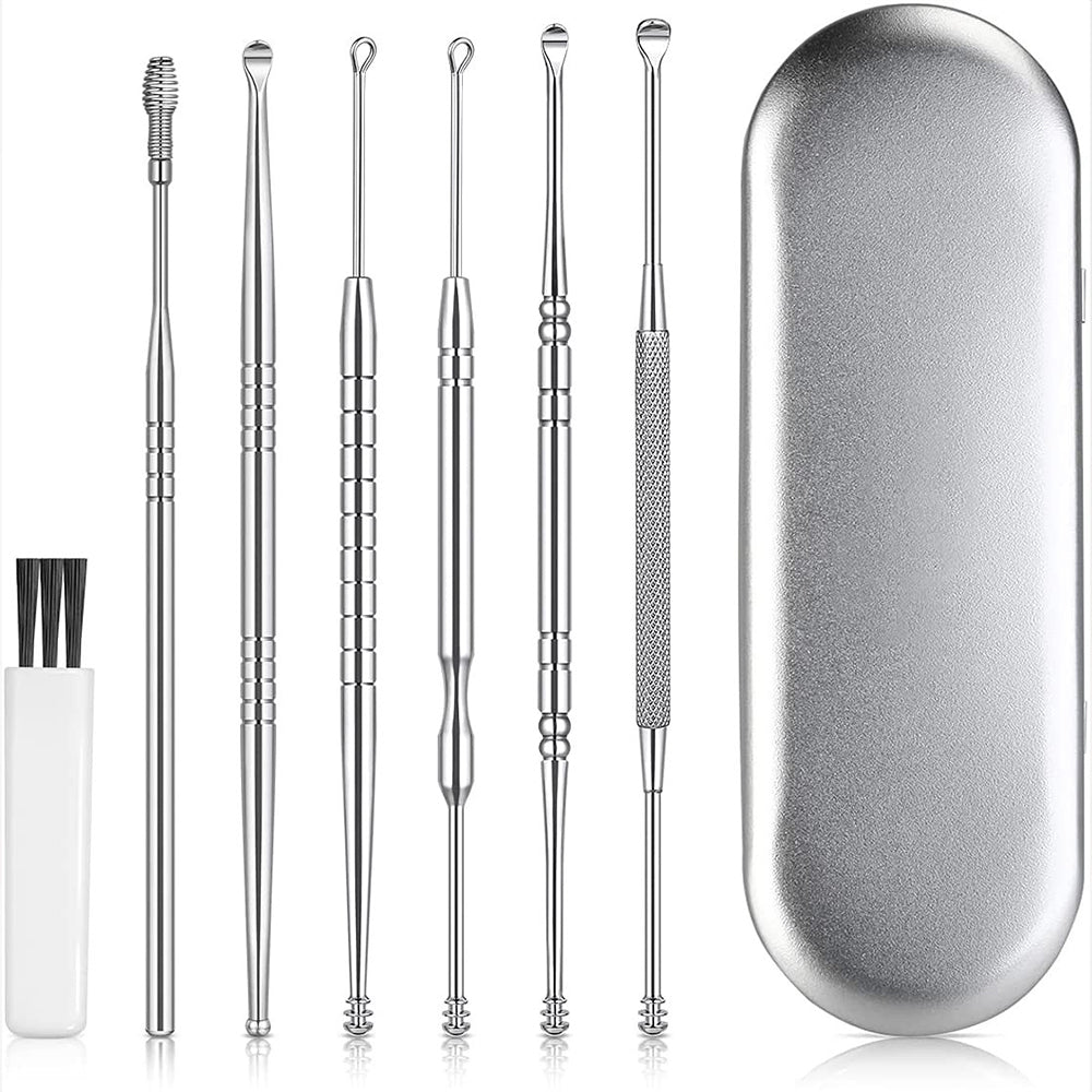 6Pcs Stainless Steel Ear Cleaning Tool Set with Storage Case