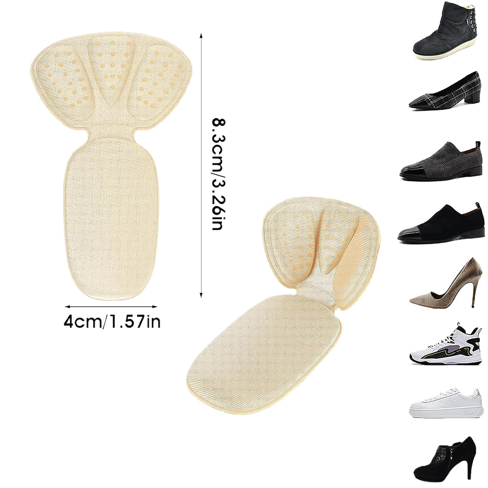 2 Pairs Mesh Adhesive Heel Grips Inserts Heel Cushion Pads-Black and Nude