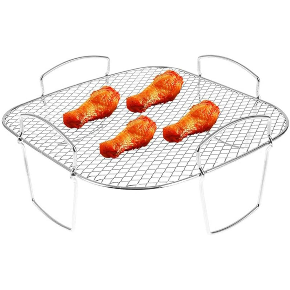 Stainless Steel Air Fryer Grill Rack Baking Tray Dehydrator Accessory