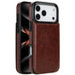 Leather Wallet Case for iPhone 17 Series Double Secure Flip Closure Full Body Drop Defense-Brown