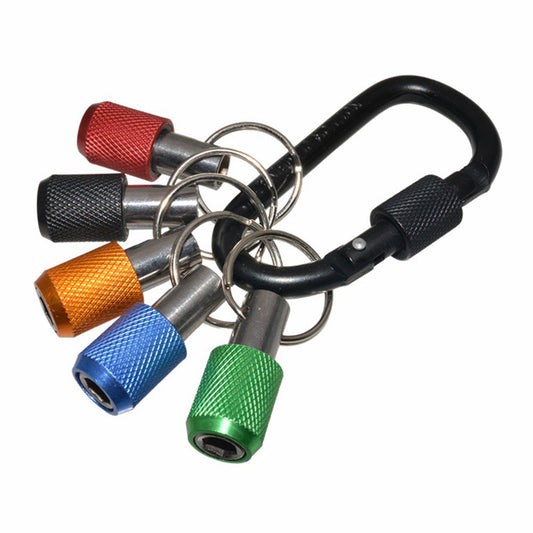 5Pcs 1/4inch Hex Shank Quick Release Keychain Screwdriver Bit Holder Set