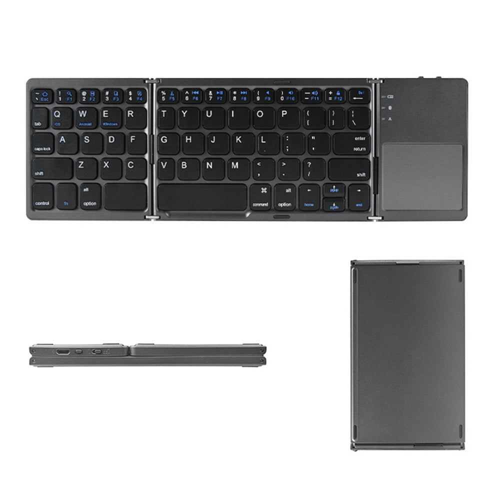 Foldable Bluetooth Keyboard with Touchpad Full-Size Travel Keyboards for Windows iOS Android