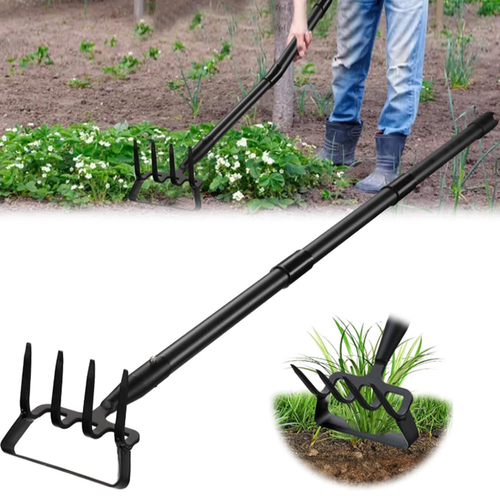 2 in 1 Garden Stainless Steel Sharp Stirrup Ring Hoe with Rake