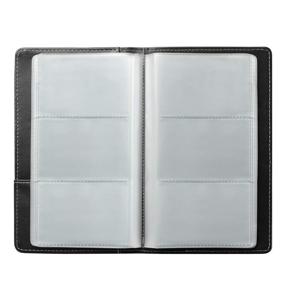 Portable Leather Business Card Holder Album 120-Slot Capacity