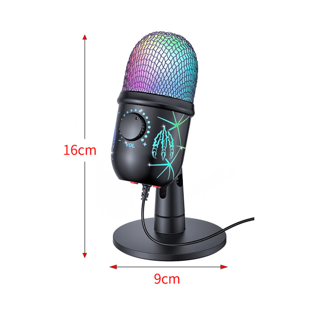 2Pcs USB Gaming Live Microphone with RGB Luminous