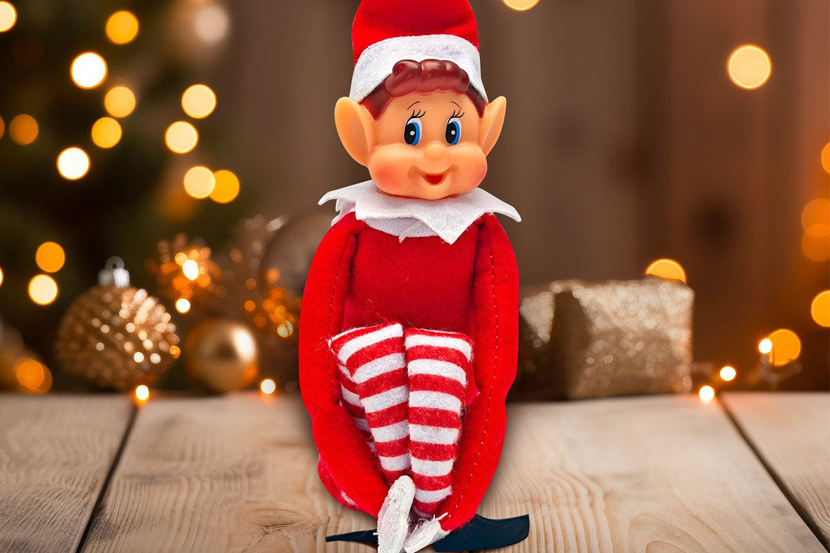 2Pcs Poseable Christmas Elf Fabric Doll Xmas Tabletop Decoration 40cm