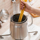 2L Stainless Steel Oil Strainer Storage Pot with Filter Mesh and Cover