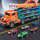 Carrier Truck Transport Car Toys Foldable 3 Layer Car Race Track Toys With 6 Toy Cars