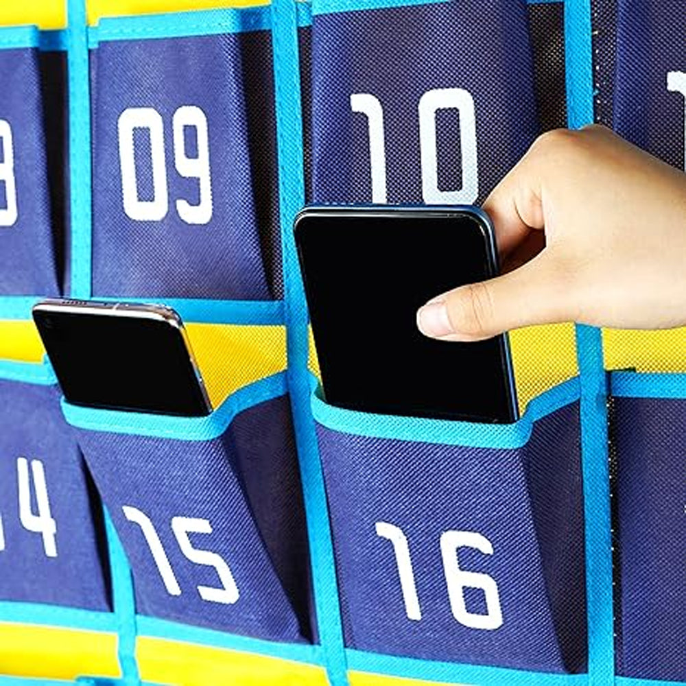 Numbered Classroom Sundries Closet Pocket Chart for Cell Phones Holder