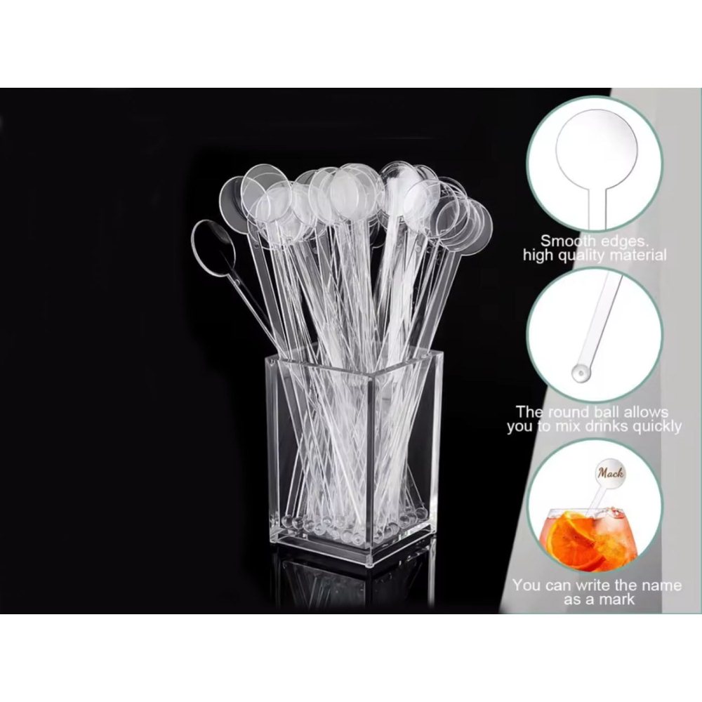 80Pcs Plastic Disc Twizzlers Stirrer Sticks