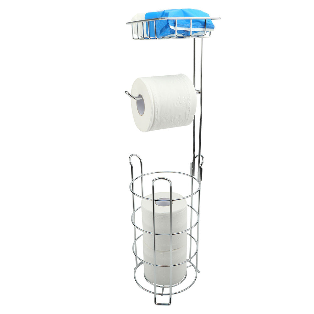 Freestanding Toilet Paper Holder with Storage Basket