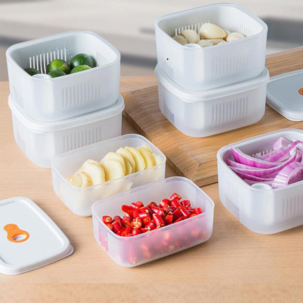 Food Storage Drain Containers with Lids and Ventilation Holes