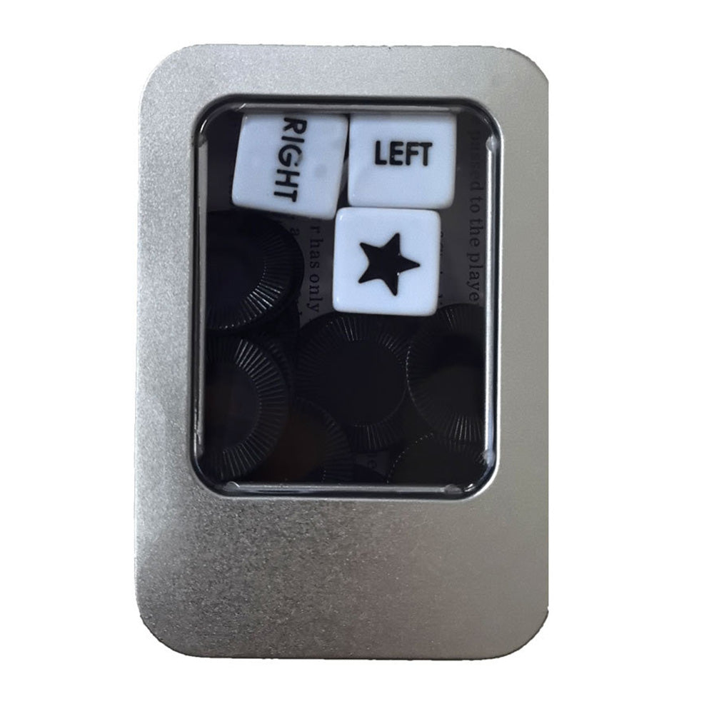 Left Right Center Dice Game Prime Set with 3 Dices 24 Chips for Party Family Fun