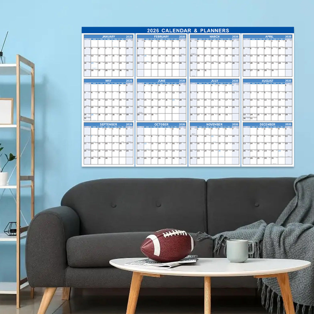 2026 Wall Calendar 12 Month Annual Yearly Wall Planner Horizontal and Vertical