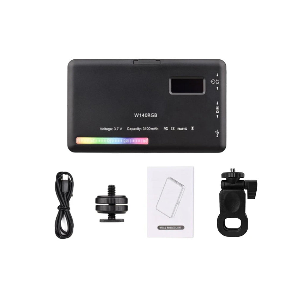RGB Dimmable Video Light Adjustable Fill Light for Vlog and Live Streaming