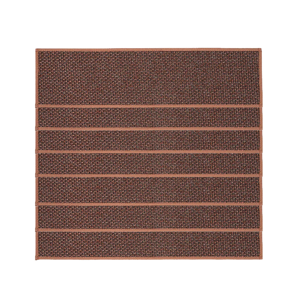7Pcs Self-Adhesive Imitation Linen Non-Slip Stair Tread Carpet Mat
