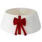 Christmas Tree Collar with Bow Holiday Tree Decor for Tree Stand and Wire Cover-White