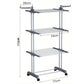 4 Tier Foldable Clothes Drying Rack with Wheels and Storage Hooks