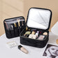 2Pcs 25x10.5x23CM Travel Makeup Storage Bag with Mirror and Light
