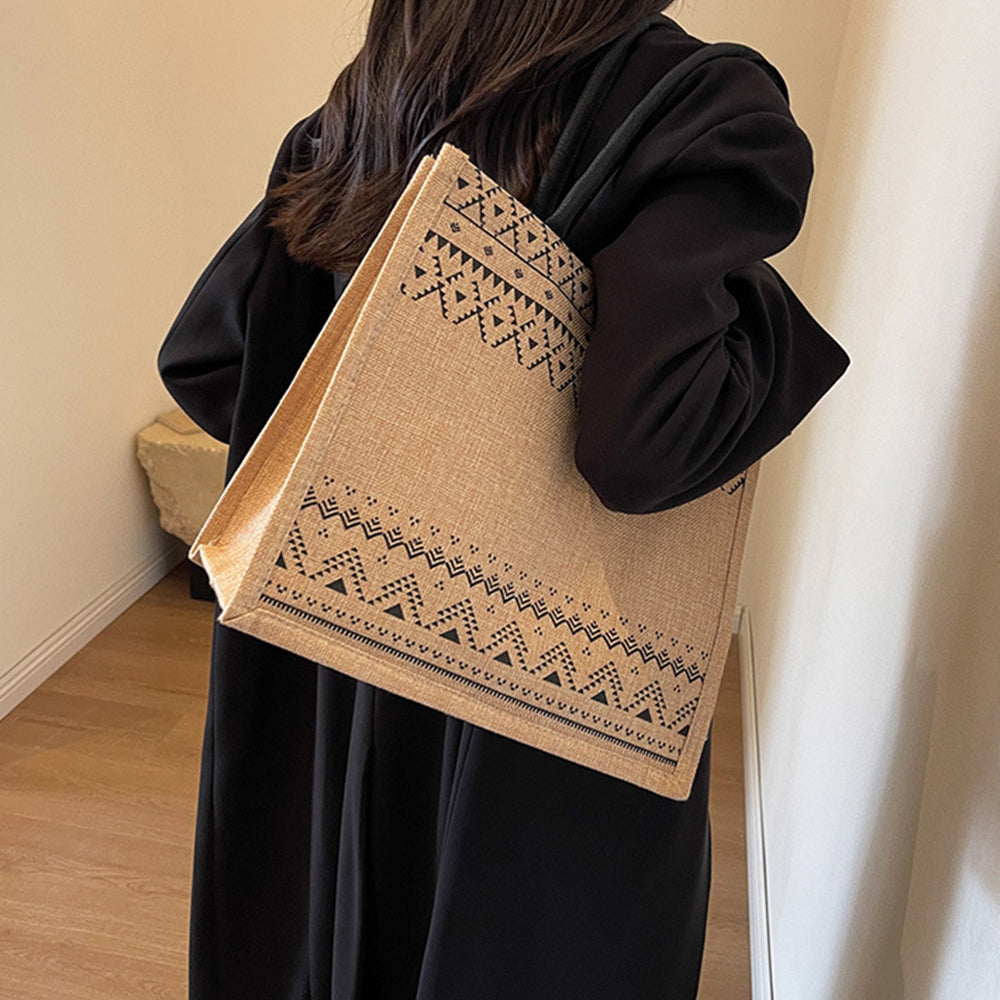 Jute Reusable Handbags-flower