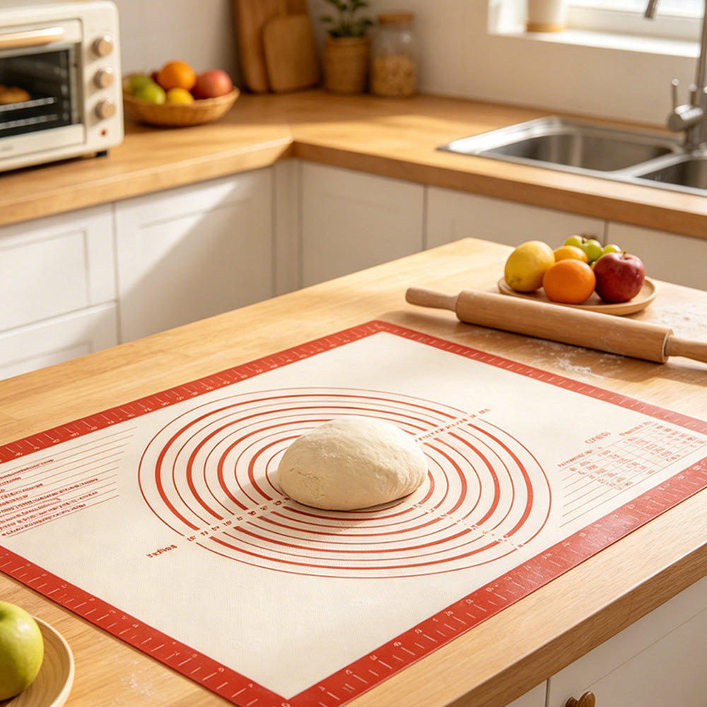Thick Silicone Pastry Mat Non Stick Baking Dough Mat for Kitchen