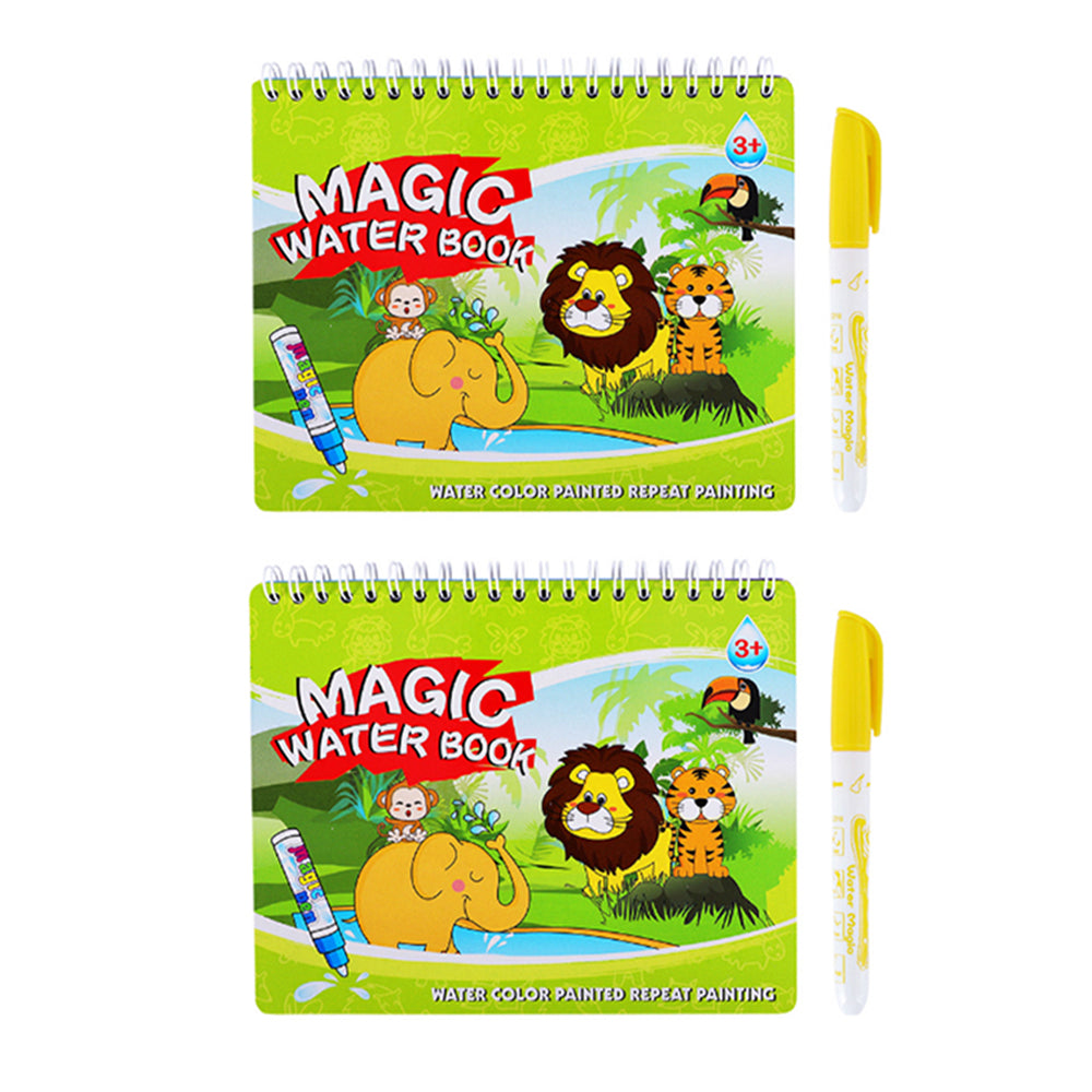2Pcs Magic Water Drawing Doodle Coloring Book with Pen