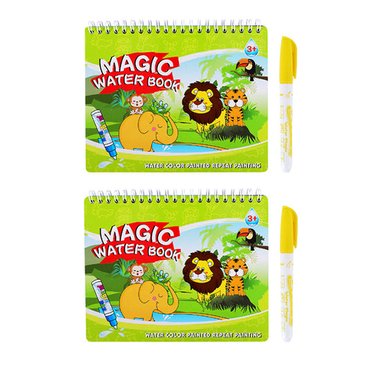 2Pcs Magic Water Drawing Doodle Coloring Book with Pen