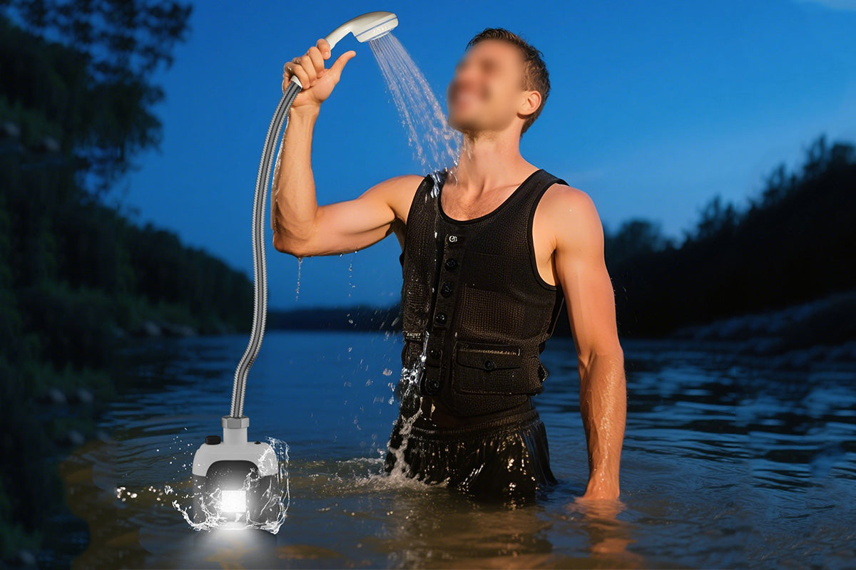 Portable Camping Shower Pump USB Rechargeable Outdoor RV Travel Shower