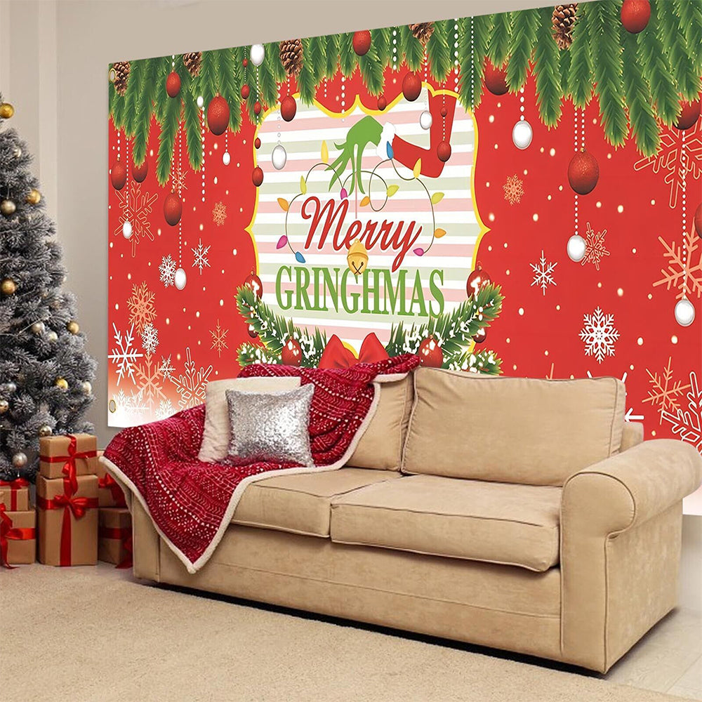Merry Christmas Holiday Banner Garage Door Cover Mural Backdrop Decorations