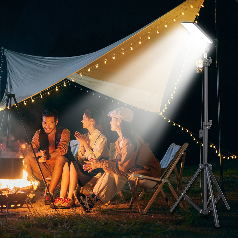 Portable LED Camping Lantern with Adjustable Height Tripod for Outdoor